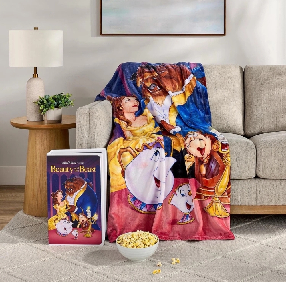 Disney Beauty and the Beast Colorful Throw Blanket 50×70